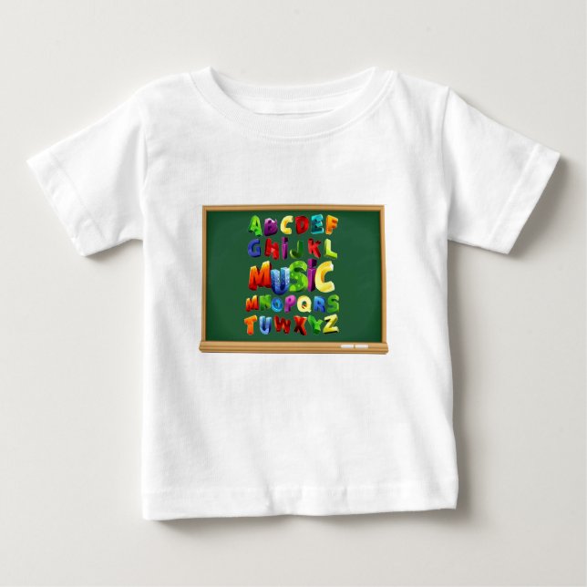 Alphabet Brev för t-shirt för baby (Framsida)