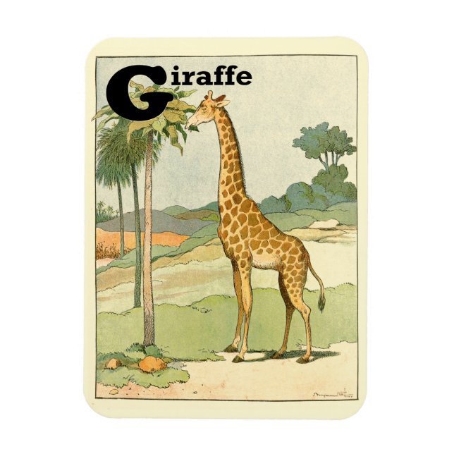 Alphabet Brev G för Giraffe Magnet (Vertikal)