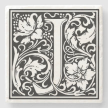 Alphabet Brev J Vintage Stone Underlägg