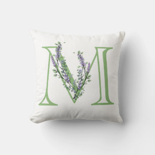 Alphabet brev M Lavender Eucalyptus Kudde