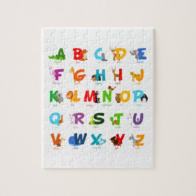 Alphabet brev med djur pussel (Vertikal)
