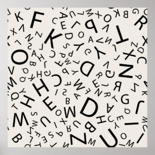 Alphabet brev mönster poster