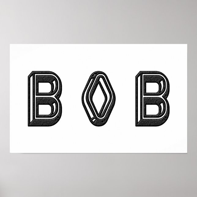 Alphabet Brev Namn Art Poster (Framsidan)