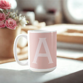 Alphabet Brev Rosa Monogrammed kaffe Mugg