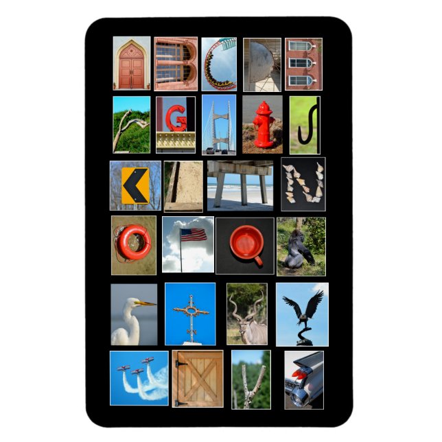 Alphabet brev som visar bilder magnet (Vertikal)