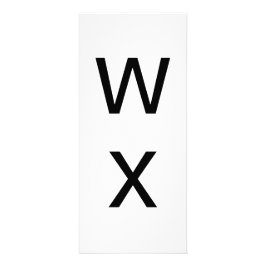 Alphabet Brev W och X Learning Card Reklamkort