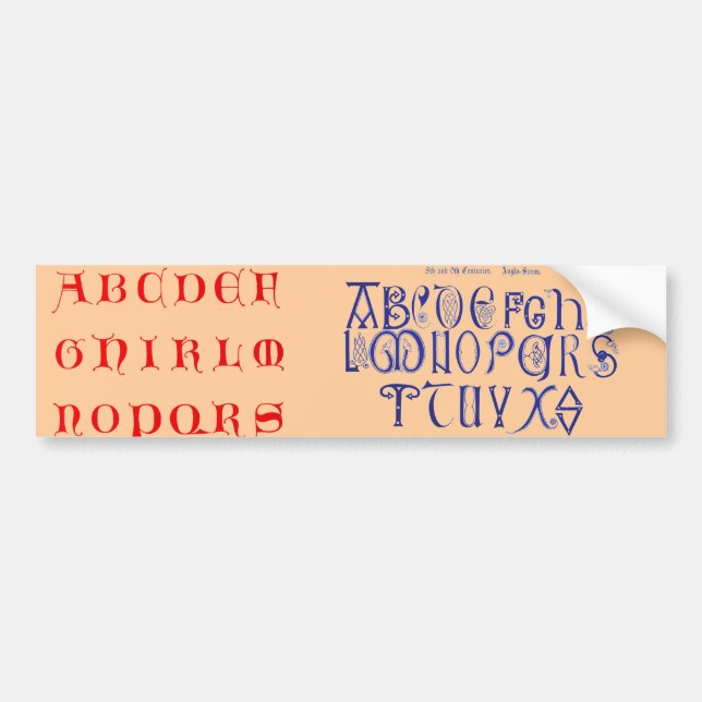 Alphabet Bumper Sticker Bildekal (Framsidan)