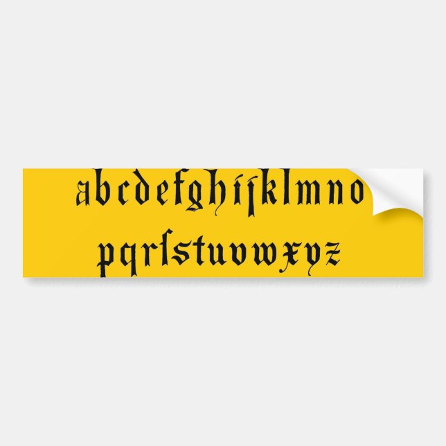 Alphabet Bumper Sticker Bildekal (Framsidan)