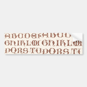 Alphabet Bumper Sticker Bildekal