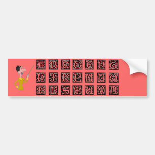 Alphabet Bumper Sticker Bildekal