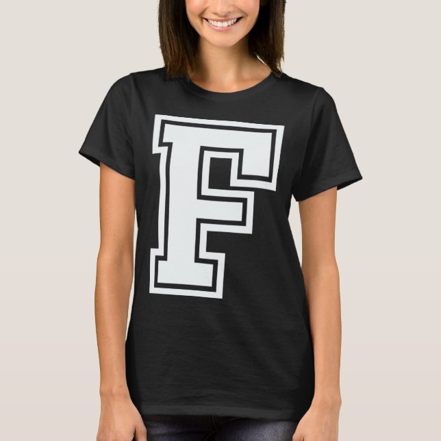 Alphabet capital letter F matching family group ha T Shirt (Framsida)