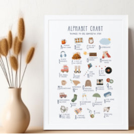 Alphabet Chart Sak är tacksamt för Poster