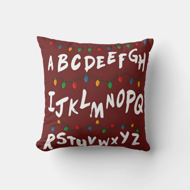 Alphabet Christmas Lights Wall Pillow Decorative Kudde (Framsida)
