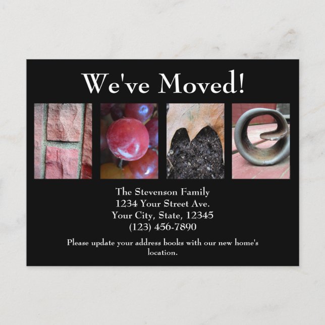 Alphabet Collage, HOME Brev Ord Art Flytta Meddelande Vykort (Framsida)