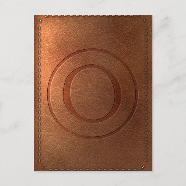 Alphabet cuir lettre O Vykort (Framsida)