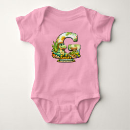 🦕💖 Alphabet Dino “G” Baby Jersey Bodysuit 👶✨ T Shirt