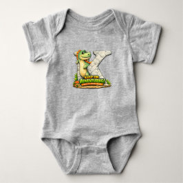🦖✨ Alphabet Dino “K” Baby Jersey Bodysuit 👶💚 T Shirt