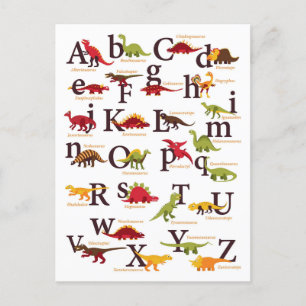 Alphabet Dinosaurs Helg Vykort