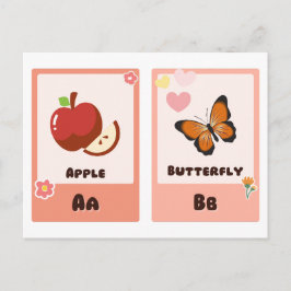 Alphabet Flashcards | ABC-utbildningskort "A,B" Vykort