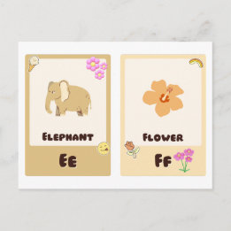 Alphabet Flashcards,ABC Utbildningskort E,F,G,H Vykort