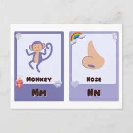 Alphabet Flashcards,ABC Utbildningskort M,N,O,P Vykort