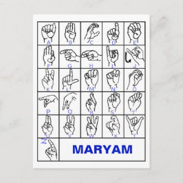 Alphabet för amerikanska teckenspråk, ASL-Döv Vykort