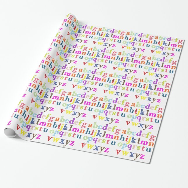 Alphabet Gift Wrap Presentpapper (Utrullad)