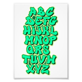 Alphabet Green Fototryck