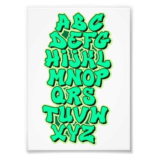 Alphabet Green Fototryck (Framsidan)