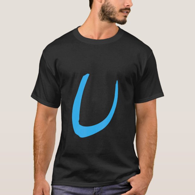 Alphabet Handskriftlig Brev U T Shirt (Framsida)