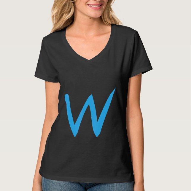 Alphabet Handskriftlig Brev W T Shirt (Framsida)