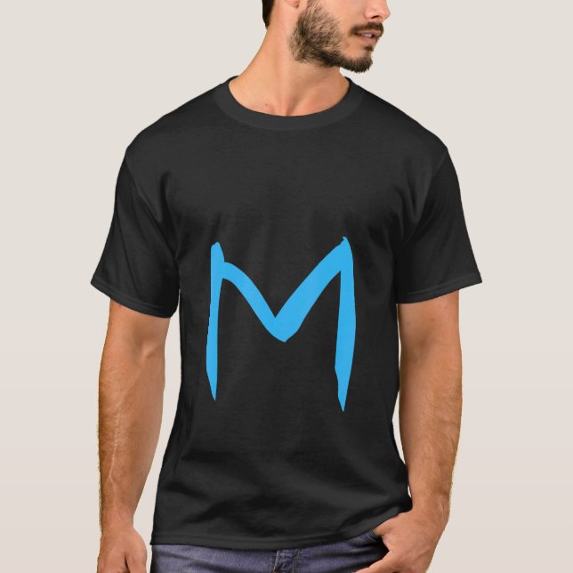 Alphabet Handwritten Letter M T Shirt (Framsida)