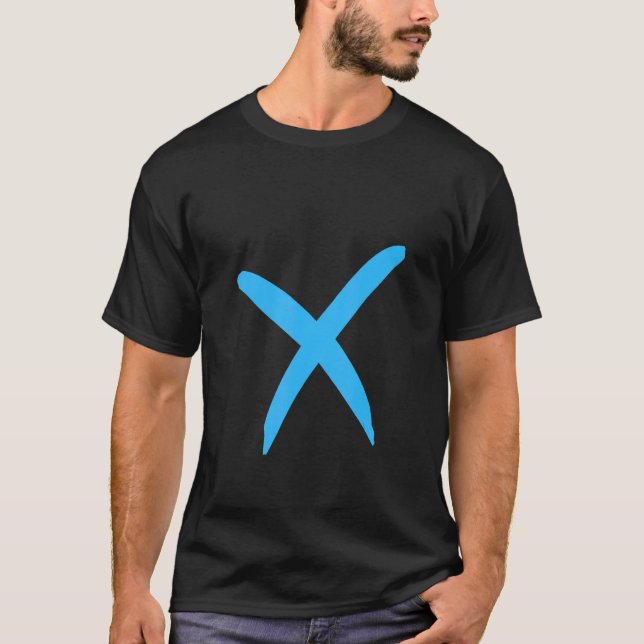 Alphabet Handwritten Letter X T Shirt (Framsida)