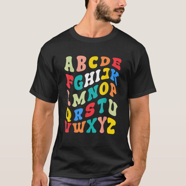 Alphabet Hi Back To School ABC Pre K Kindergarten  T Shirt (Framsida)