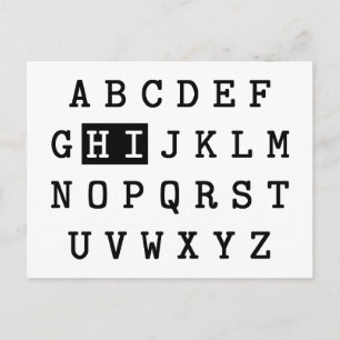 Alphabet Hi Vykort