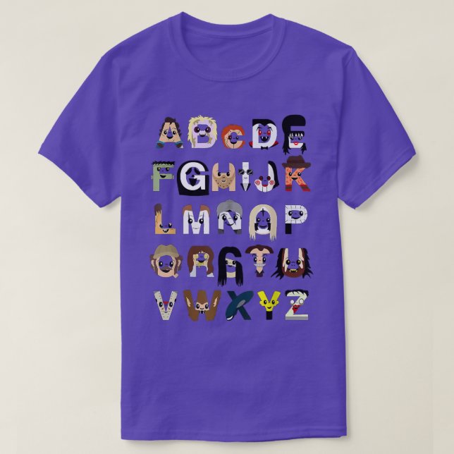 Alphabet Horror Icon Character Halloween Helgdag F T Shirt (Design framsida)