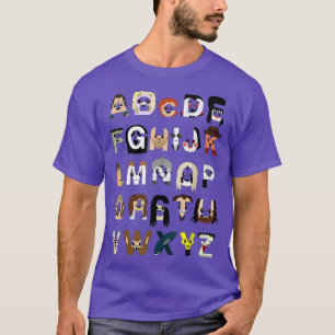 Alphabet Horror Icon Character Halloween Helgdag F T Shirt