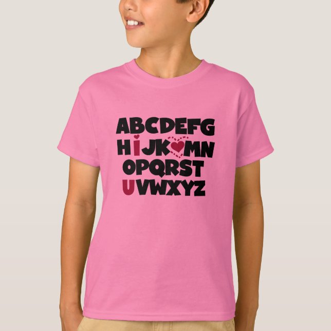 Alphabet I Kärlek U T Shirt (Framsida)