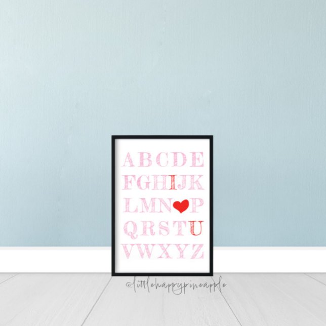 Alphabet I Kärlek You Valentine Day Sign Poster (Skapare uppladdad)