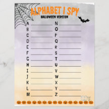 Alphabet I Spy - Halloween-version