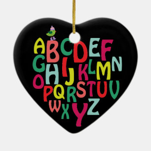 Alphabet Julgransprydnad Keramik