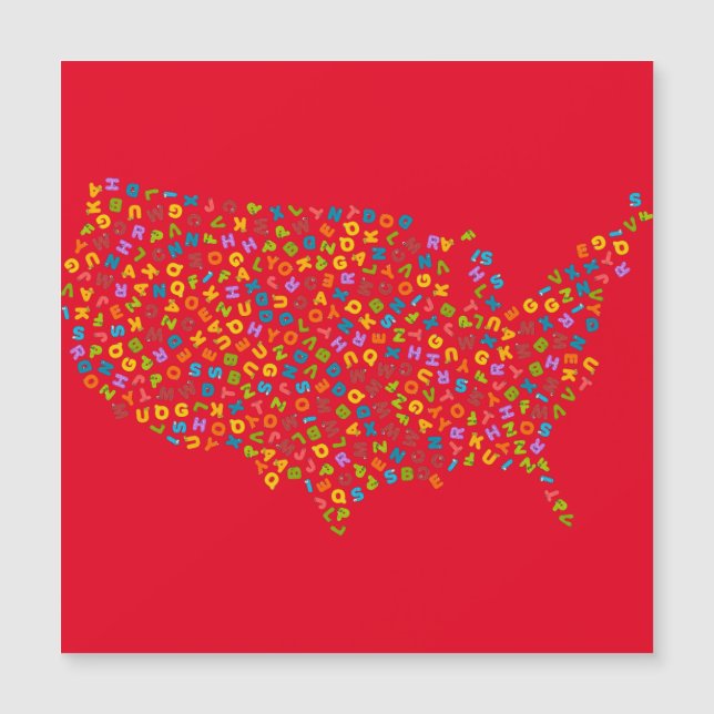 Alphabet Karta i Förenta staterna (Framsida)