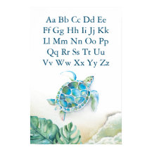Alphabet Kids Poster Tropical Sea Turtle