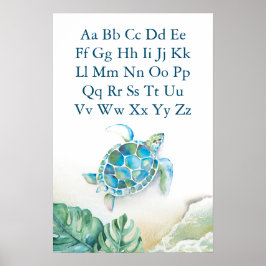 Alphabet Kids Poster Tropical Sea Turtle