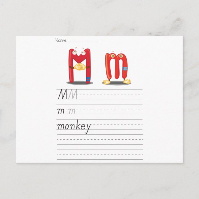 Alphabet lakan vykort (Framsida)