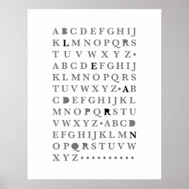 Alphabet Lär dig Brev Modern Typografi ABC Poster