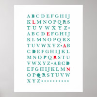 Alphabet Lär dig Brev Modern Typography ABC Poster