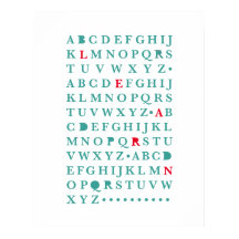 Alphabet Lär dig Brev Modern Typography ABC Poster