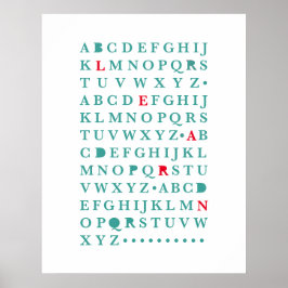 Alphabet Lär dig Brev Modern Typography ABC Poster