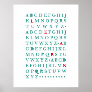 Alphabet Lär dig Brev Modern Typography ABC Poster